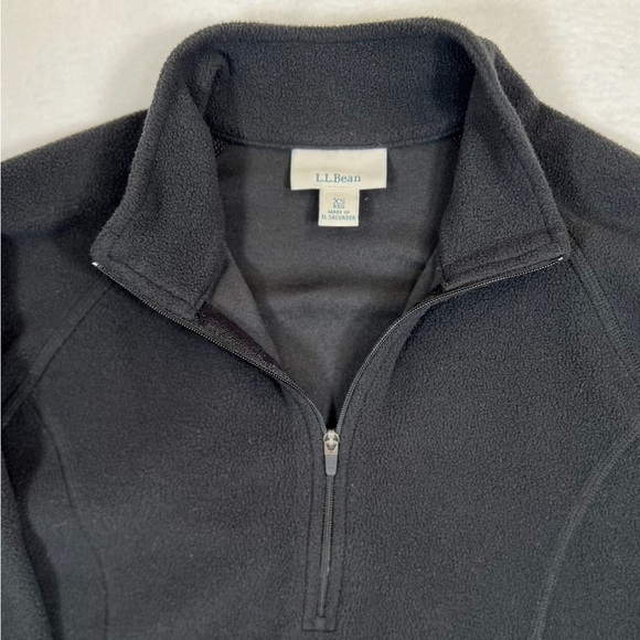 L.L. BEAN Women's Black Fleece Quarter Zip Pullover Jacket Gorpcore Cozy Size XS - Picture 3 of 11